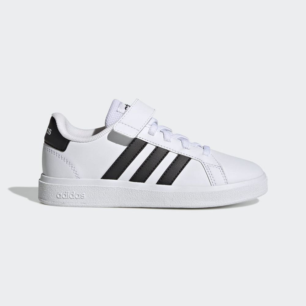 Basket Adidas Grand Court Blanche Noir Enfant | ZVX-04746098