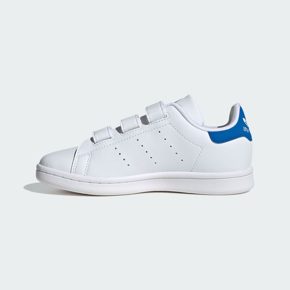 Basket Adidas Stan Smith Comfort Closure Blanche Bleu Enfant | WBE-98389702