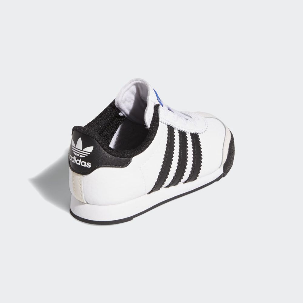 Basket Adidas Samoa Blanche Noir Bleu Enfant | MOY-53365952