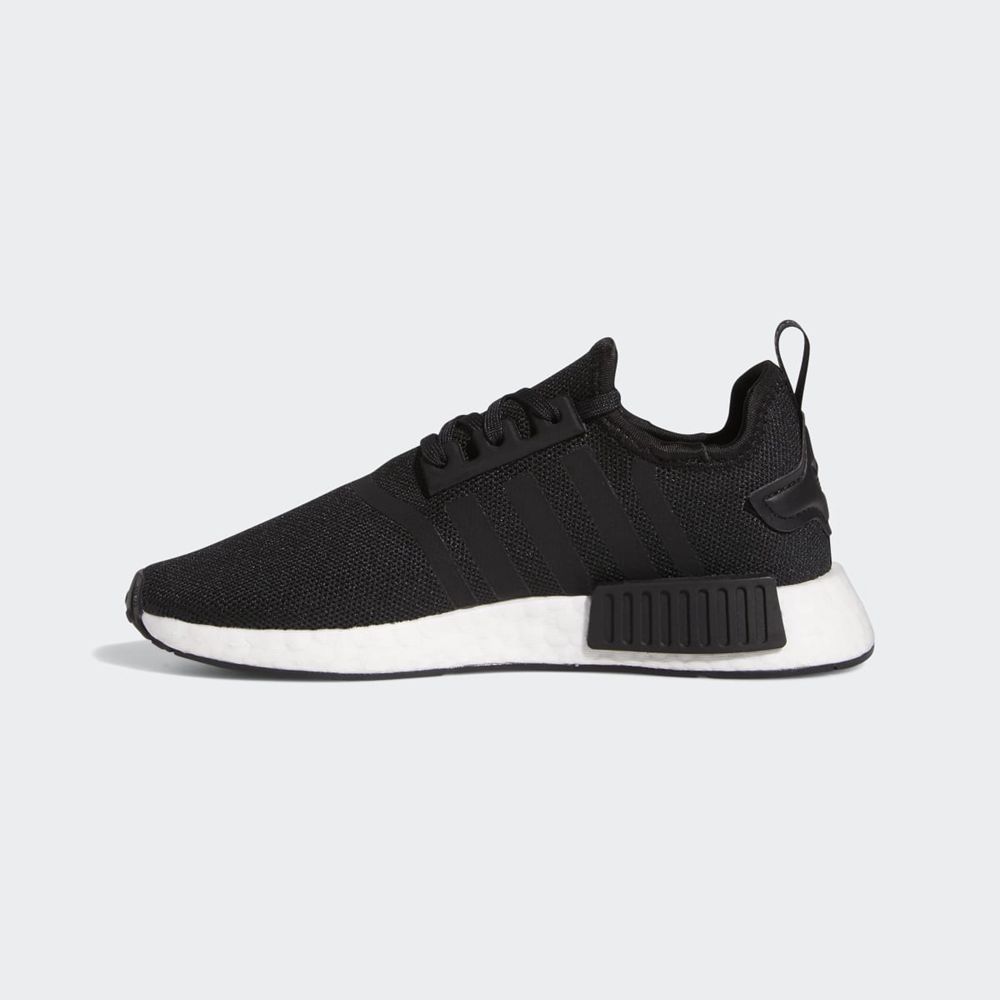 Basket Adidas NMD_R1 Refined Noir Blanche Enfant | BLN-34861003