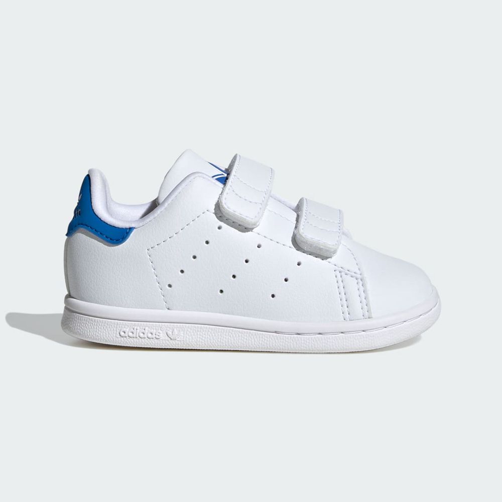 Basket Adidas Stan Smith Comfort Closure Blanche Bleu Enfant | WWB-84929622