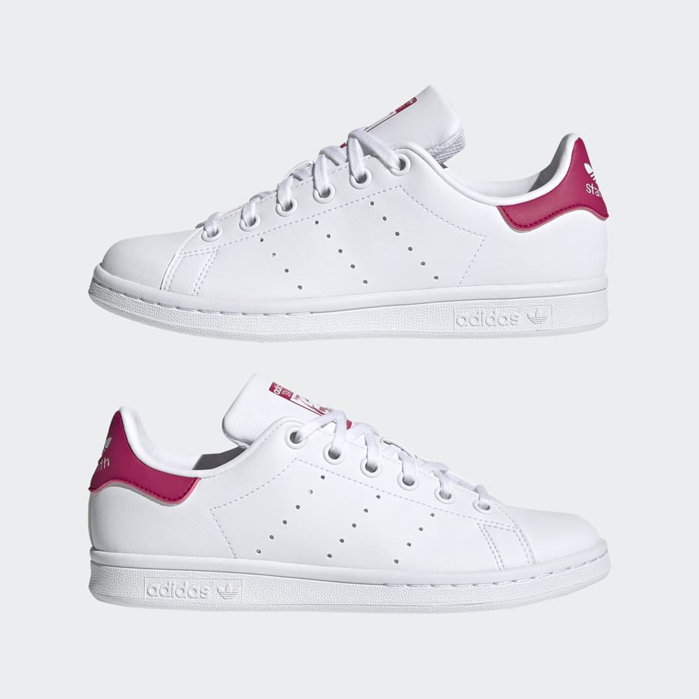 Basket Adidas Stan Smith Blanche Rose Enfant | RVJ-05691459