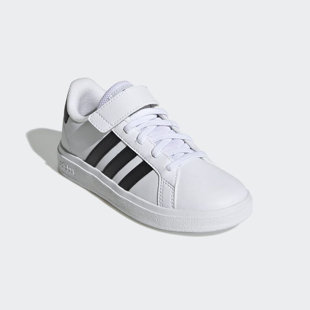 Basket Adidas Grand Court Blanche Noir Enfant | ZVX-04746098