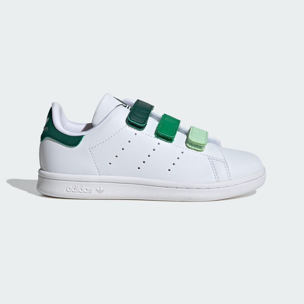 Basket Adidas Stan Smith Comfort Closure Blanche Vert Enfant | HPH-29221505