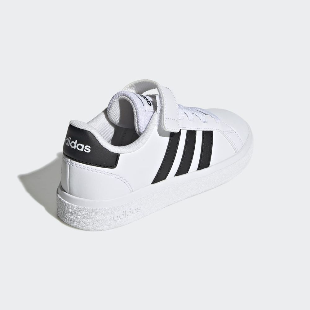 Basket Adidas Grand Court Blanche Noir Enfant | ZVX-04746098