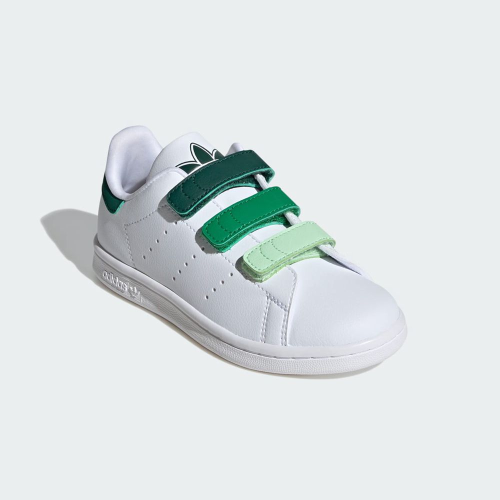 Basket Adidas Stan Smith Comfort Closure Blanche Vert Enfant | HPH-29221505