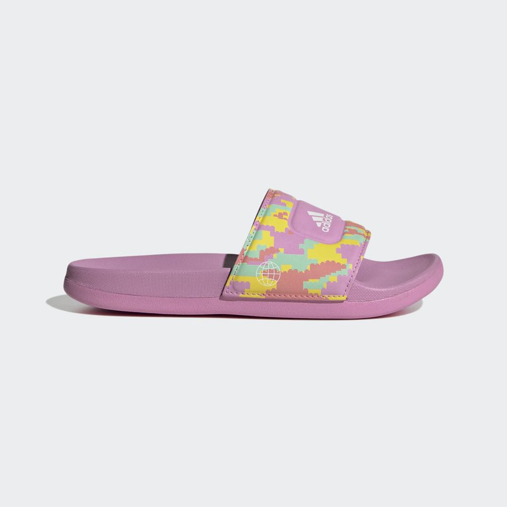 Claquette Adidas Adilette x Lego? Violette Blanche Jaune Enfant | MDY-49748977