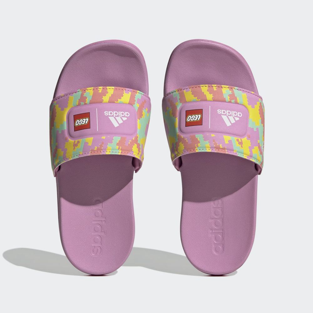 Claquette Adidas Adilette x Lego? Violette Blanche Jaune Enfant | MDY-49748977