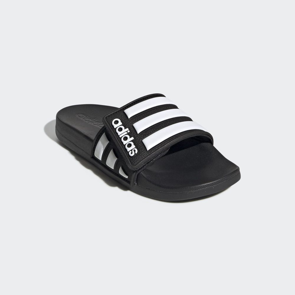 Claquette Adidas Adilette Comfort Adjustable Noir Blanche Enfant | LDR-10193352