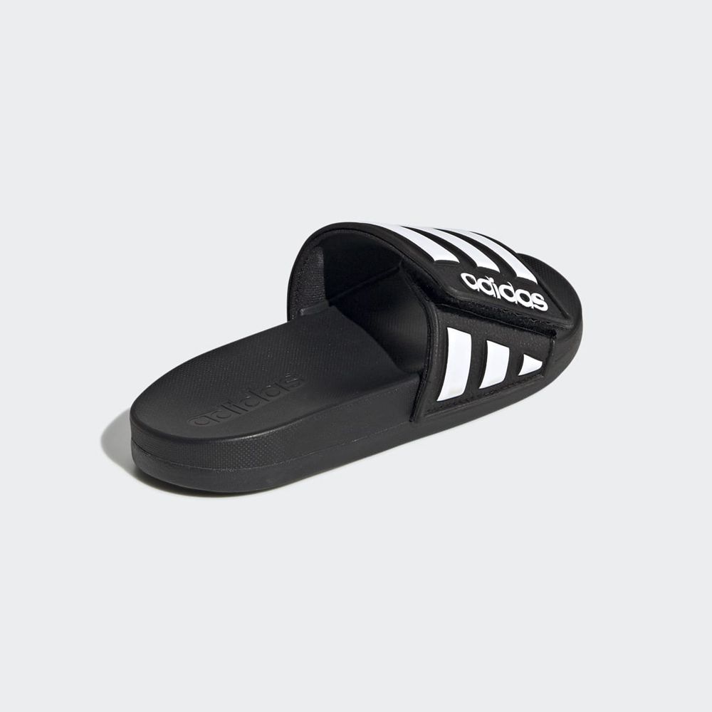 Claquette Adidas Adilette Comfort Adjustable Noir Blanche Enfant | LDR-10193352