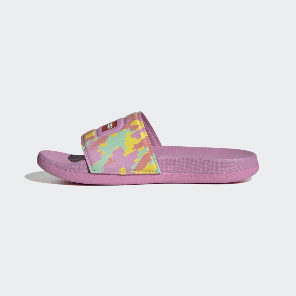 Claquette Adidas Adilette x Lego? Violette Blanche Jaune Enfant | MDY-49748977