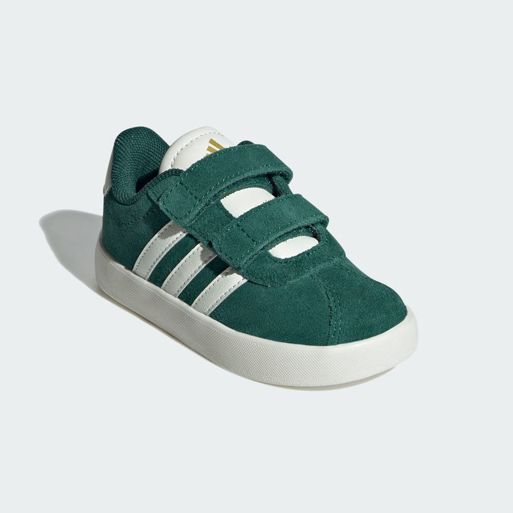 Chaussure Adidas Vl Court 3.0 Vert Blanche Doré Enfant | KYA-99289100