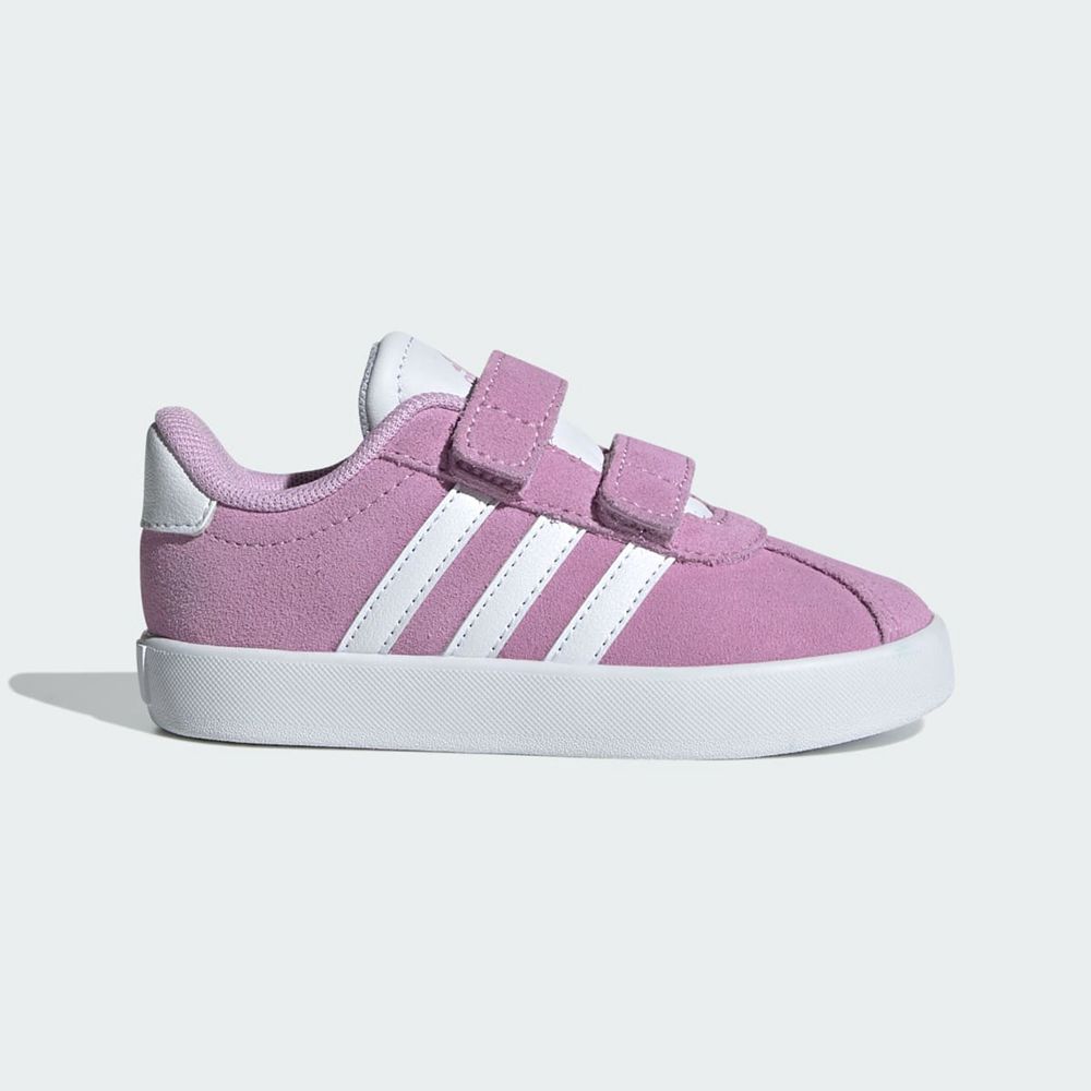 Chaussure Adidas Vl Court 3.0 Violette Blanche Grise Enfant | SZZ-10770782