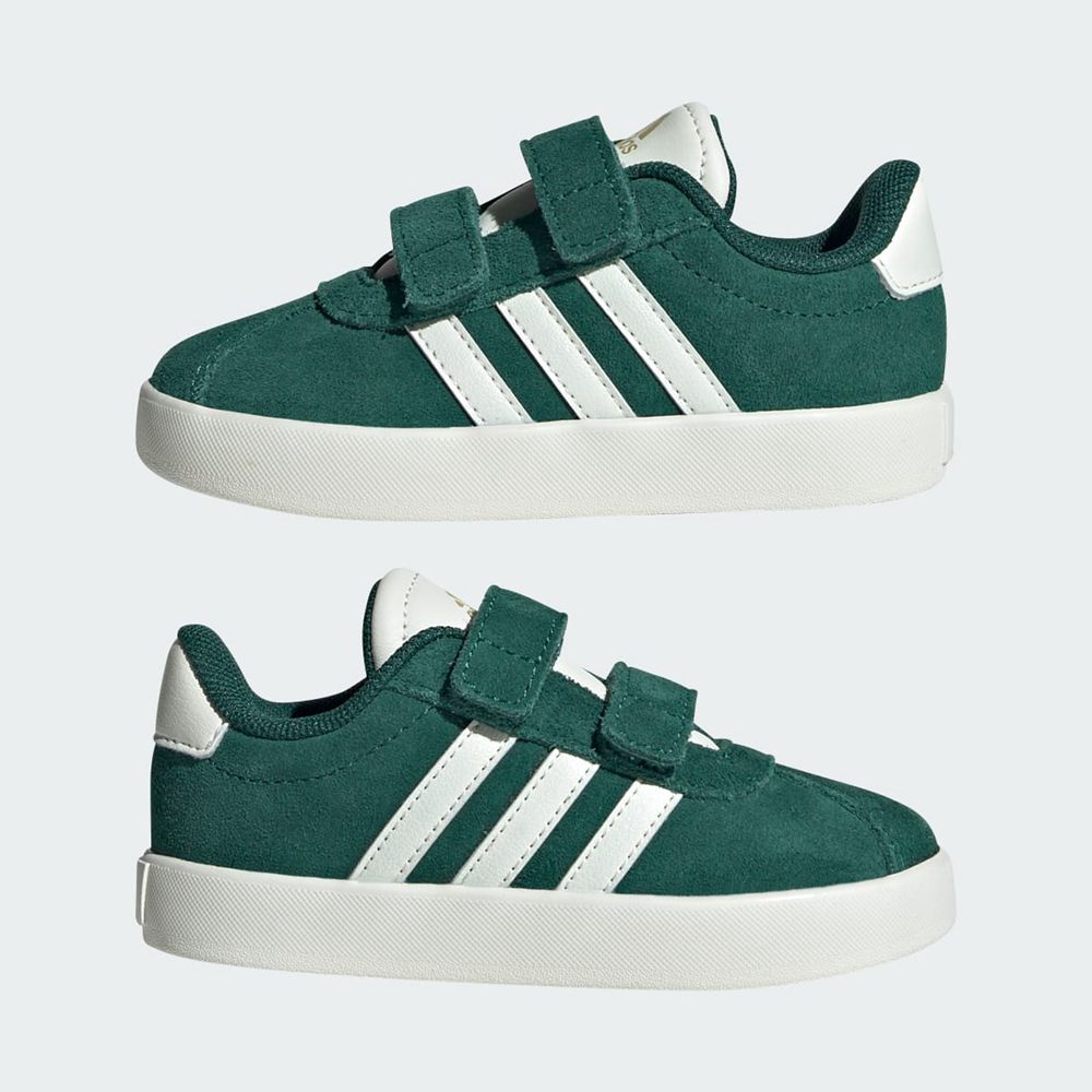 Chaussure Adidas Vl Court 3.0 Vert Blanche Doré Enfant | KYA-99289100