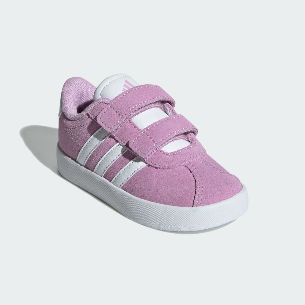 Chaussure Adidas Vl Court 3.0 Violette Blanche Grise Enfant | SZZ-10770782