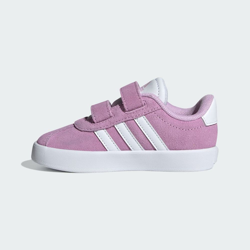 Chaussure Adidas Vl Court 3.0 Violette Blanche Grise Enfant | SZZ-10770782