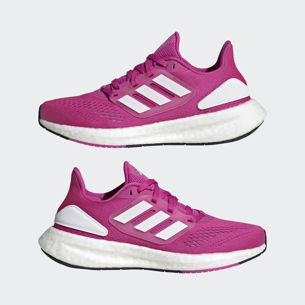 Chaussure Running Adidas Pureboost 22 Rose Blanche Vert Enfant | YVY-45023593