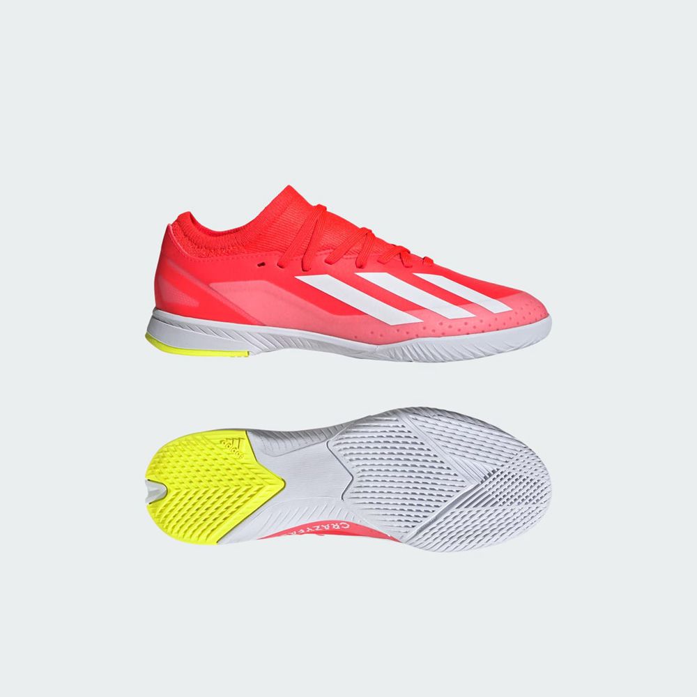 Chaussure Futsal Adidas X Crazyfast League Rouge Blanche Jaune Enfant | FRE-23542203