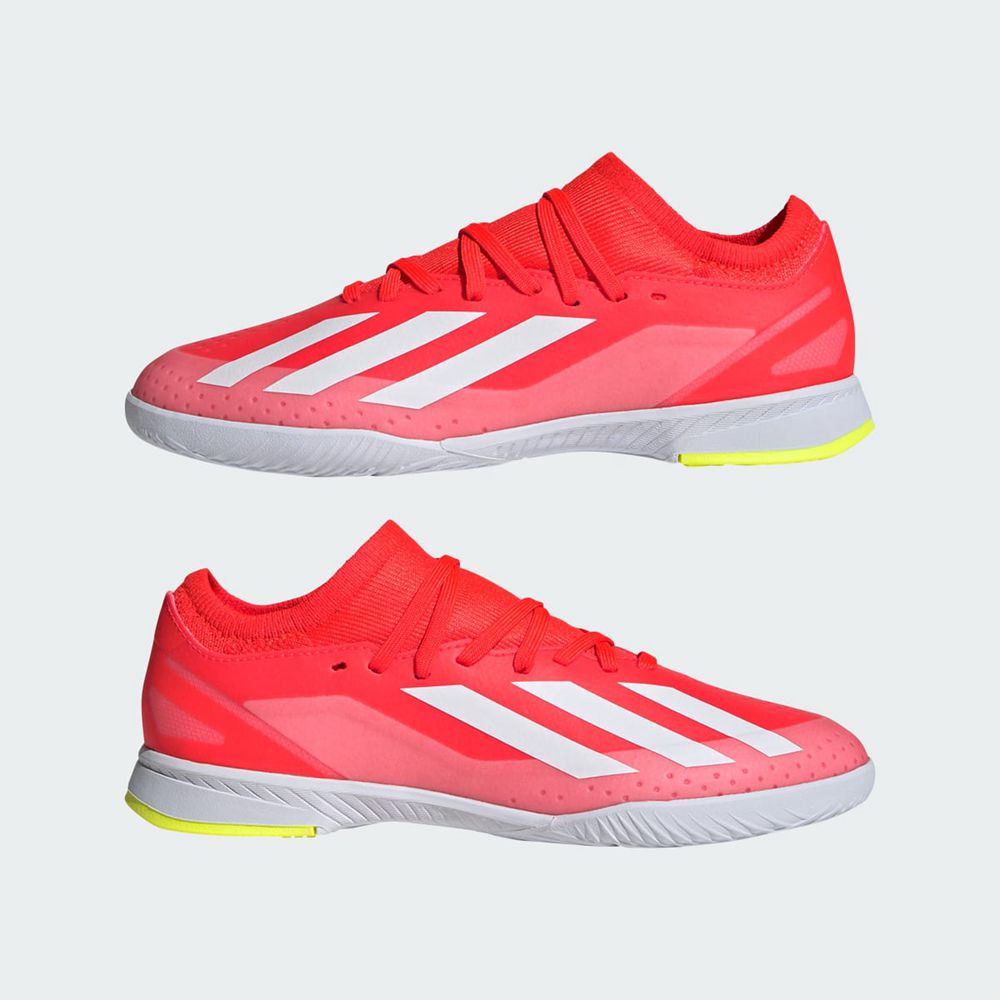 Chaussure Futsal Adidas X Crazyfast League Rouge Blanche Jaune Enfant | FRE-23542203