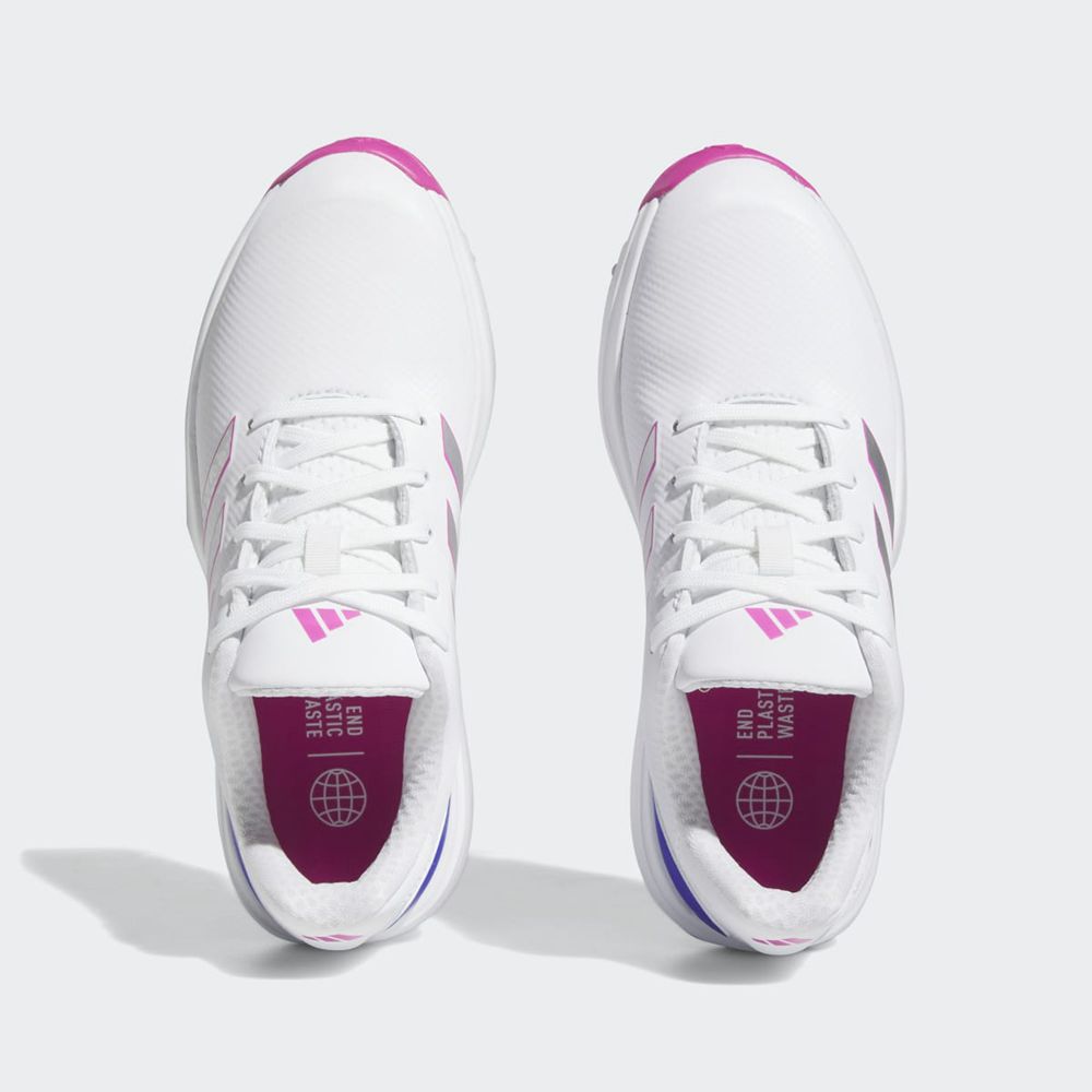 Chaussures De Golf Adidas ZG23 Blanche Rose Bleu Enfant | QPW-18861852