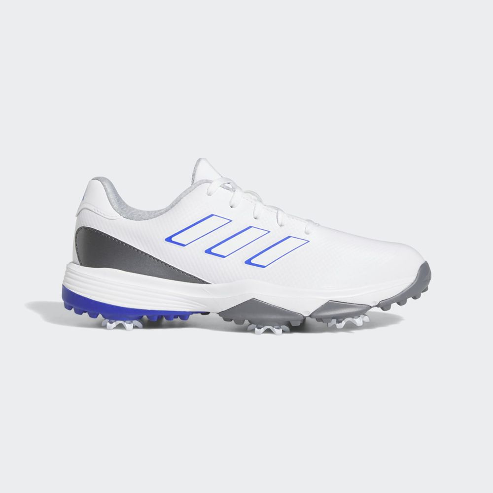 Chaussures De Golf Adidas ZG23 Blanche Bleu Grise Enfant | BDG-54846168