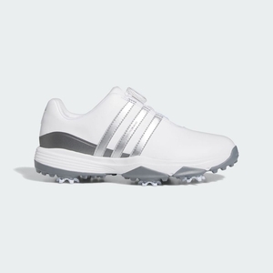 Chaussures De Golf Adidas Tour360 24 BOA Blanche Argent Grise Enfant | QBD-04955859