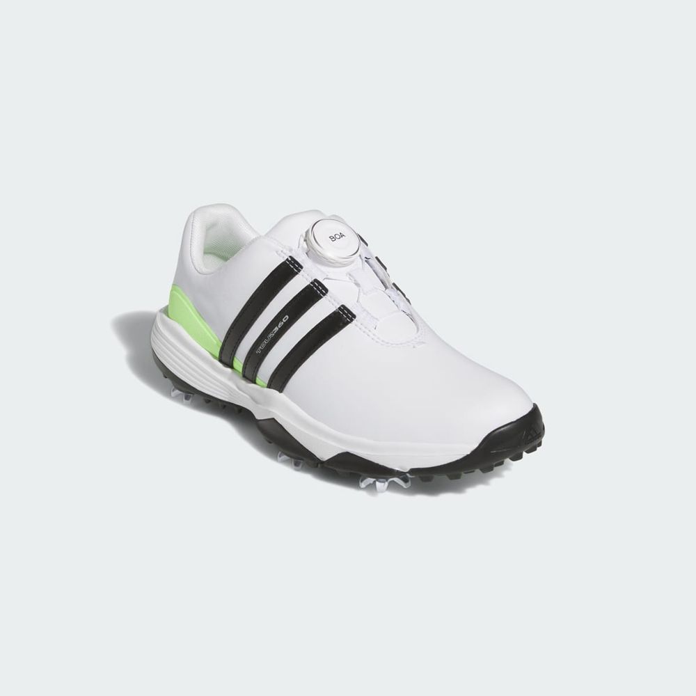 Chaussures De Golf Adidas Tour360 24 BOA Blanche Noir Vert Enfant | YHZ-62596329