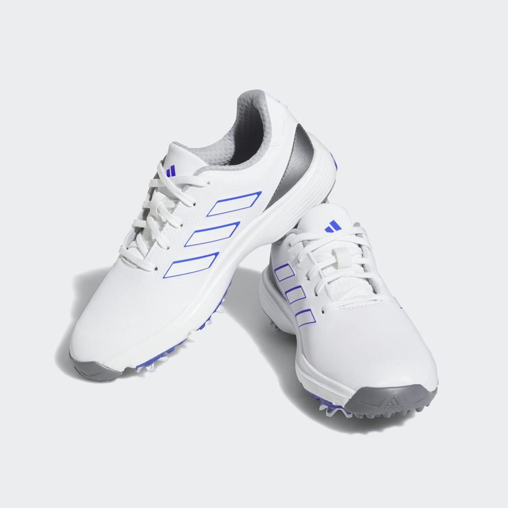 Chaussures De Golf Adidas ZG23 Blanche Bleu Grise Enfant | BDG-54846168