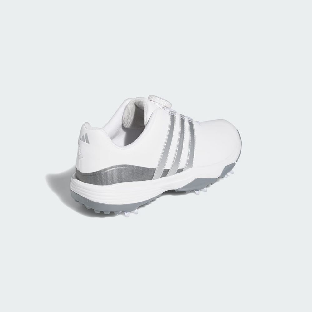 Chaussures De Golf Adidas Tour360 24 BOA Blanche Argent Grise Enfant | QBD-04955859