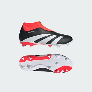 Chaussure de Foot Adidas Predator 24 League Laceless Firm Ground Noir Blanche Rouge Enfant | OFA-08835847