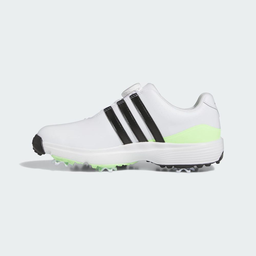 Chaussures De Golf Adidas Tour360 24 BOA Blanche Noir Vert Enfant | YHZ-62596329