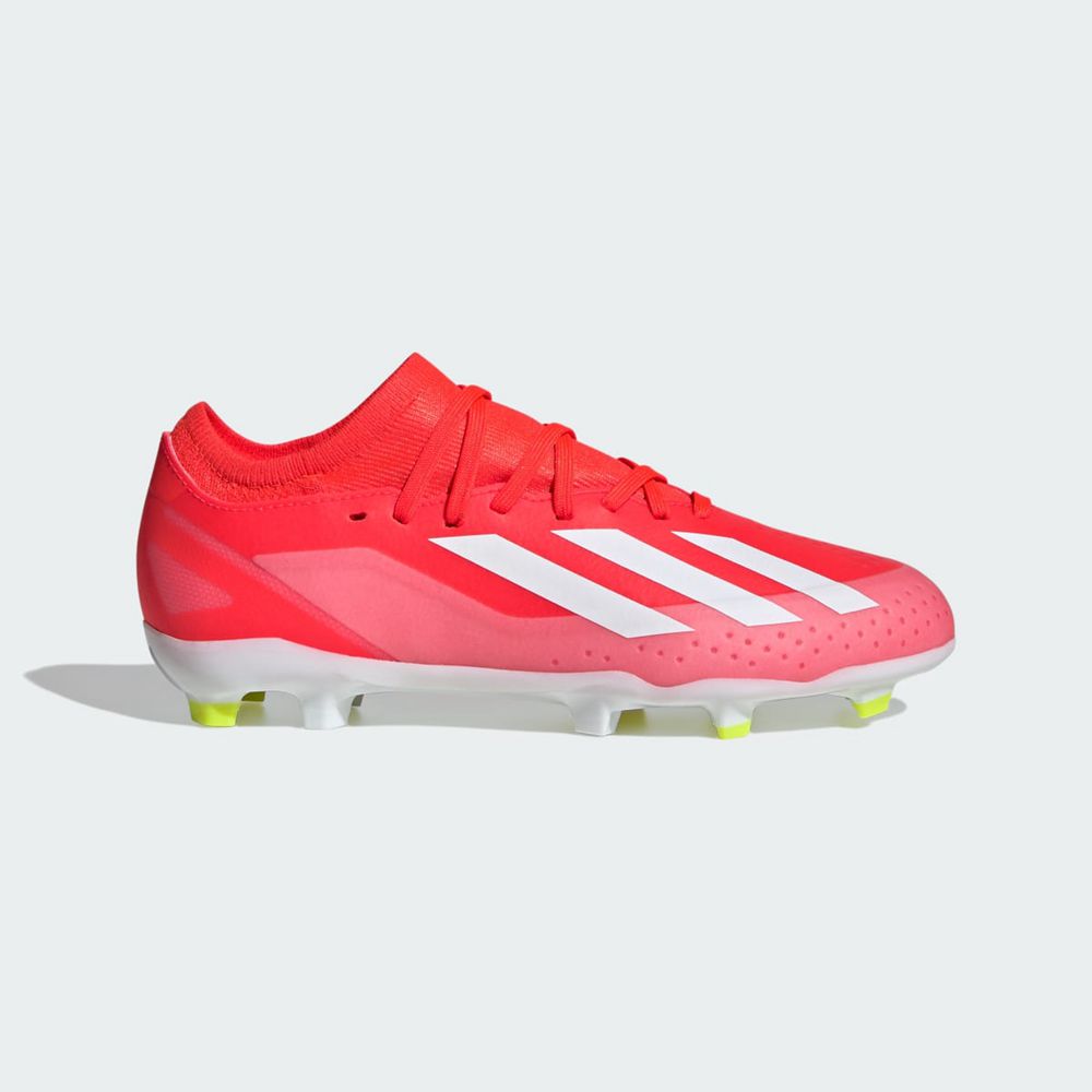 Chaussure de Foot Adidas X Crazyfast League Firm Ground Rouge Blanche Jaune Enfant | POL-73996833