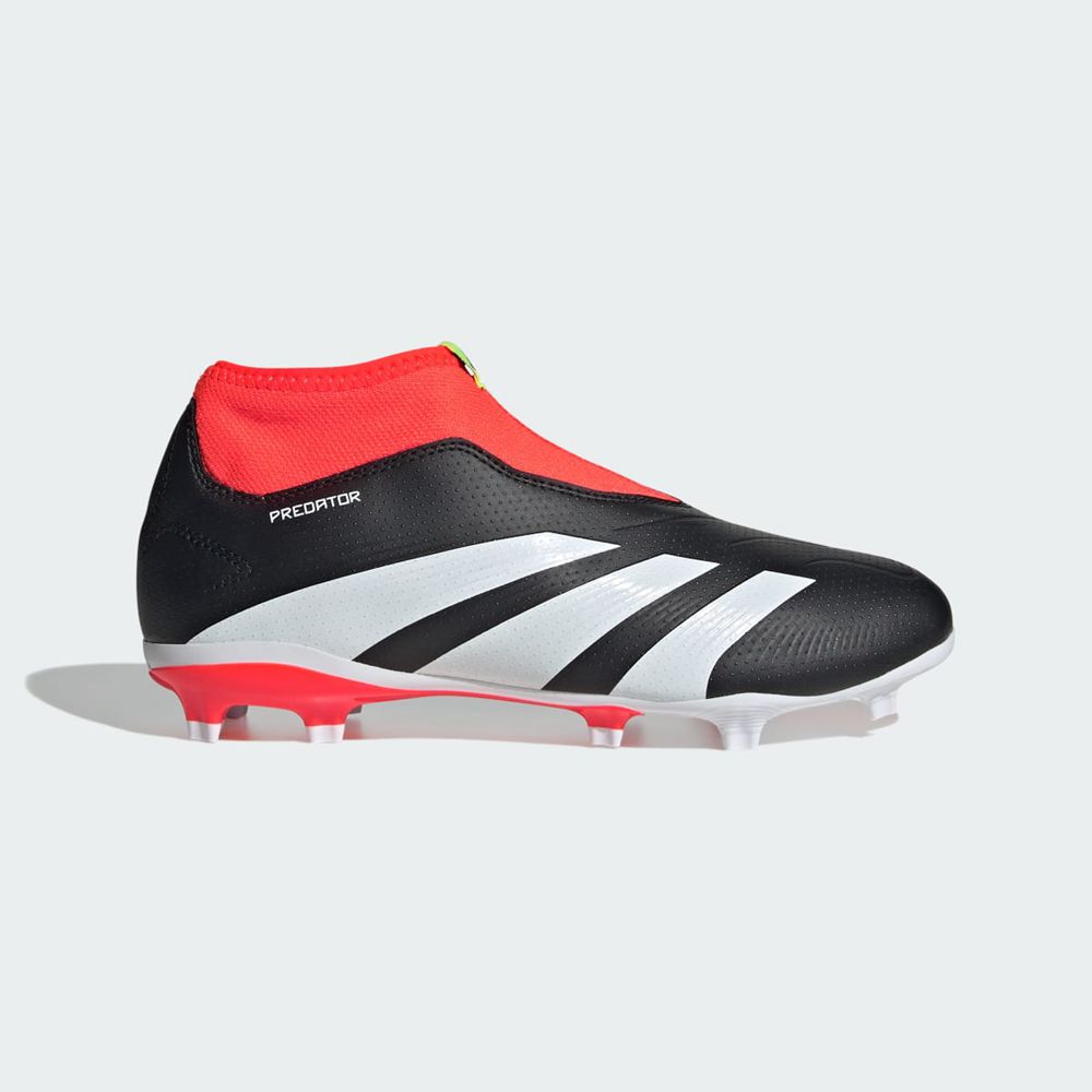 Chaussure de Foot Adidas Predator 24 League Laceless Firm Ground Noir Blanche Rouge Enfant | OFA-08835847