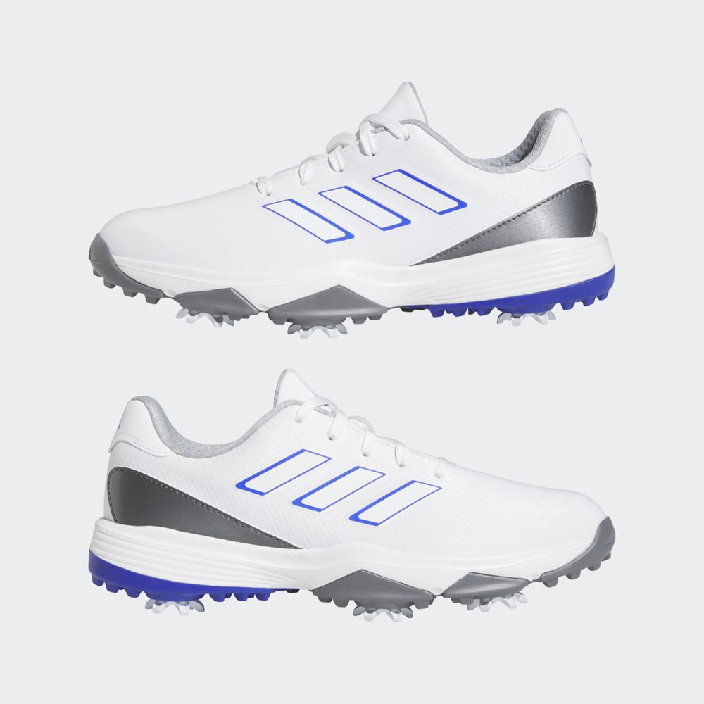 Chaussures De Golf Adidas ZG23 Blanche Bleu Grise Enfant | BDG-54846168