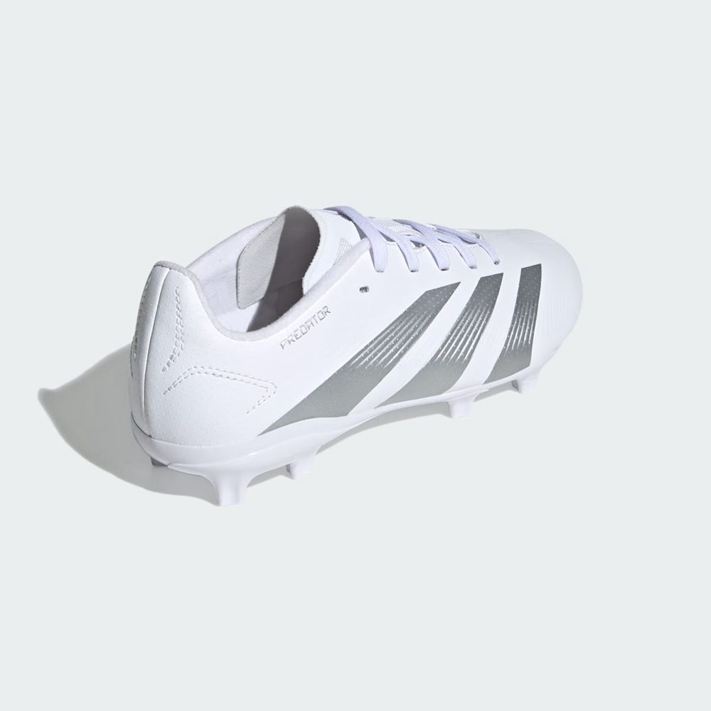 Chaussure de Foot Adidas Predator 24 League Firm Ground Blanche Argent Enfant | MWT-16621004