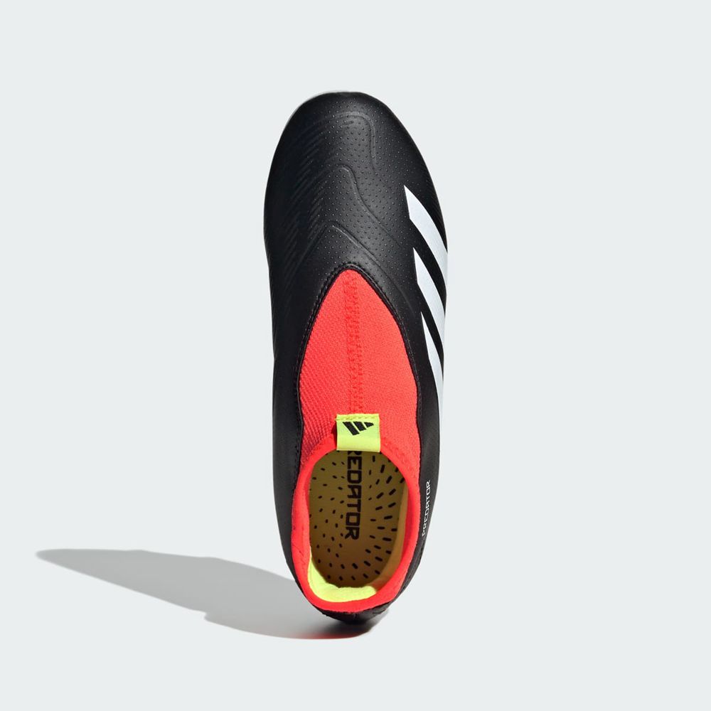 Chaussure de Foot Adidas Predator 24 League Laceless Firm Ground Noir Blanche Rouge Enfant | OFA-08835847