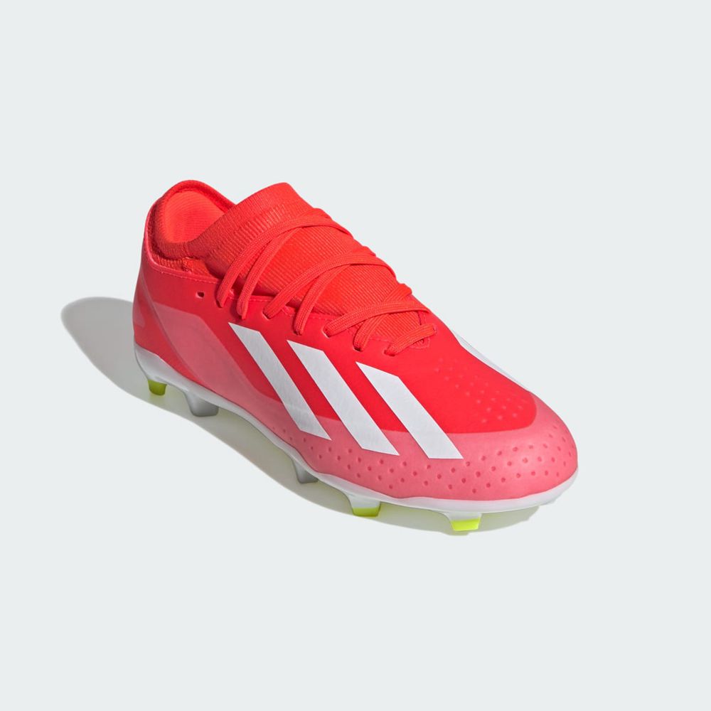 Chaussure de Foot Adidas X Crazyfast League Firm Ground Rouge Blanche Jaune Enfant | POL-73996833