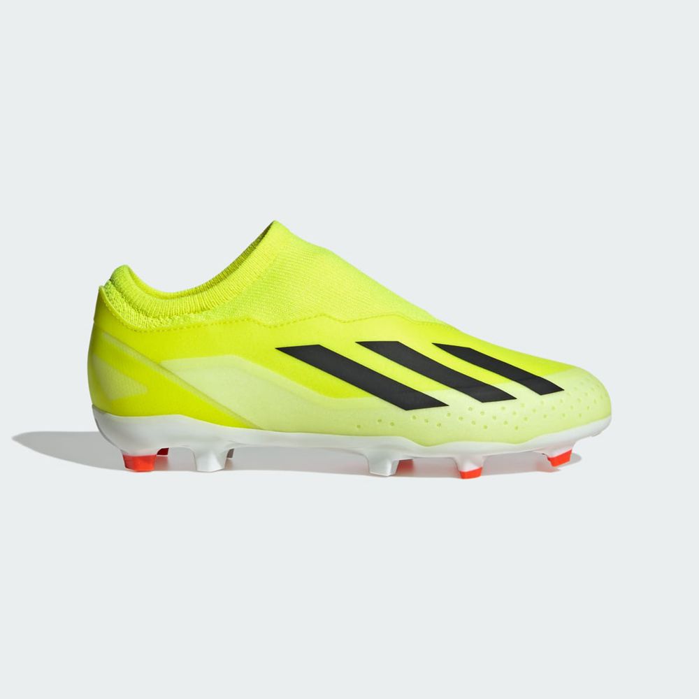 Chaussure de Foot Adidas X Crazyfast League Laceless Firm Ground Jaune Noir Blanche Enfant | IBA-31984208