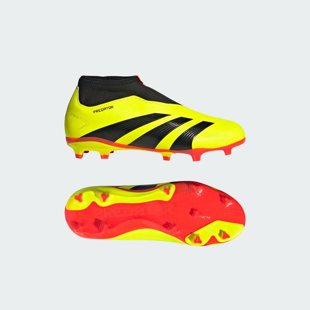 Chaussure de Foot Adidas Predator 24 League Laceless Firm Ground Jaune Noir Rouge Enfant | BRX-69599645