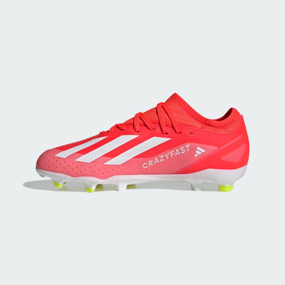 Chaussure de Foot Adidas X Crazyfast League Firm Ground Rouge Blanche Jaune Enfant | POL-73996833