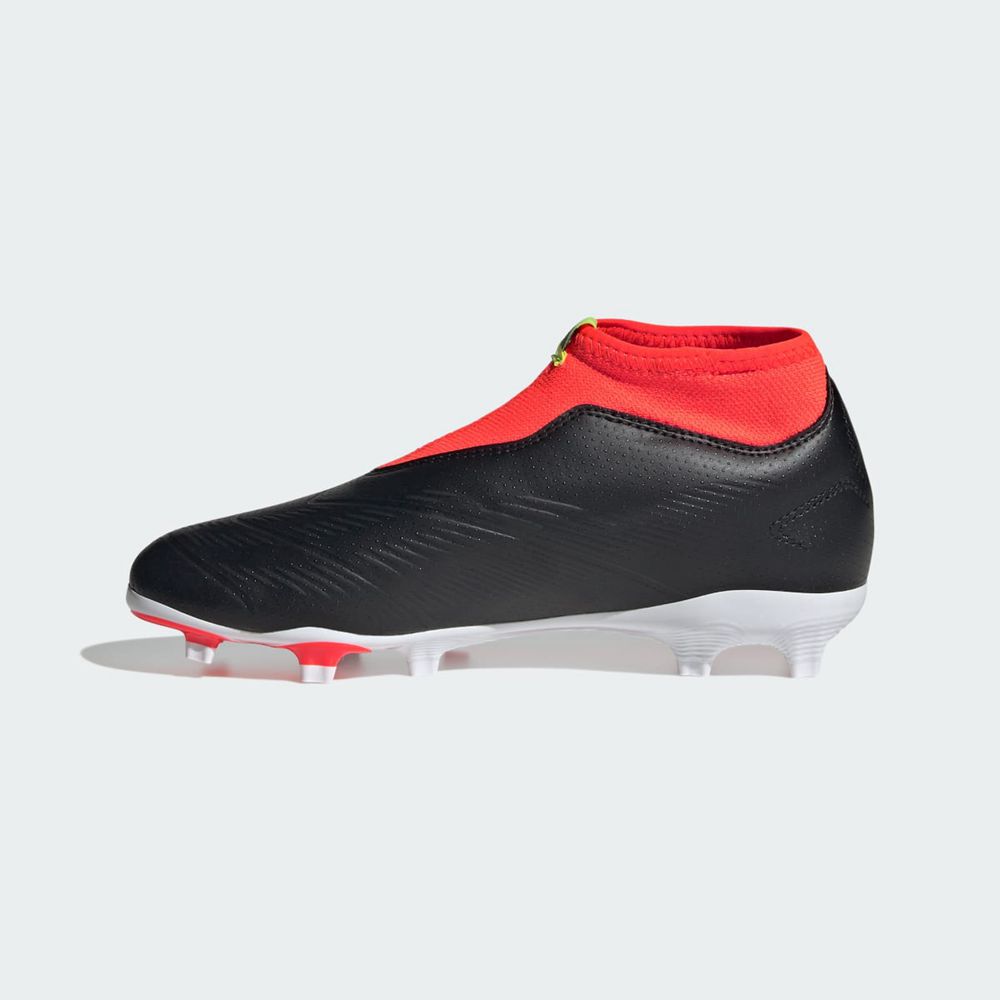 Chaussure de Foot Adidas Predator 24 League Laceless Firm Ground Noir Blanche Rouge Enfant | OFA-08835847