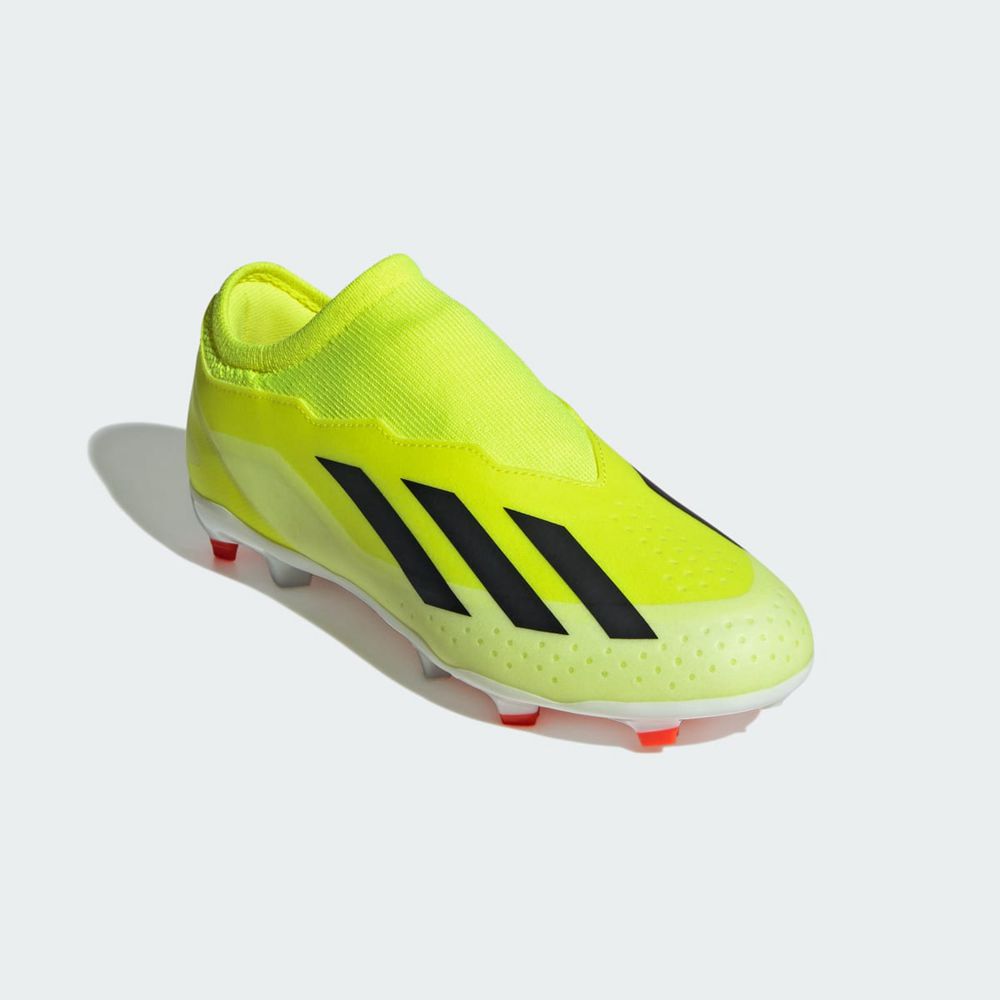 Chaussure de Foot Adidas X Crazyfast League Laceless Firm Ground Jaune Noir Blanche Enfant | IBA-31984208