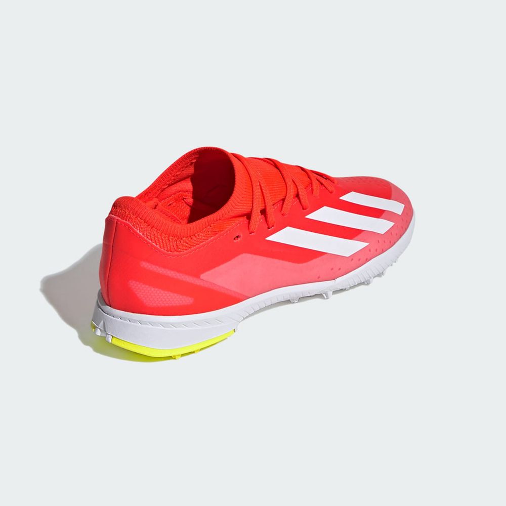 Chaussure de Foot Adidas X Crazyfast League Turf Rouge Blanche Jaune Enfant | NIB-11730075