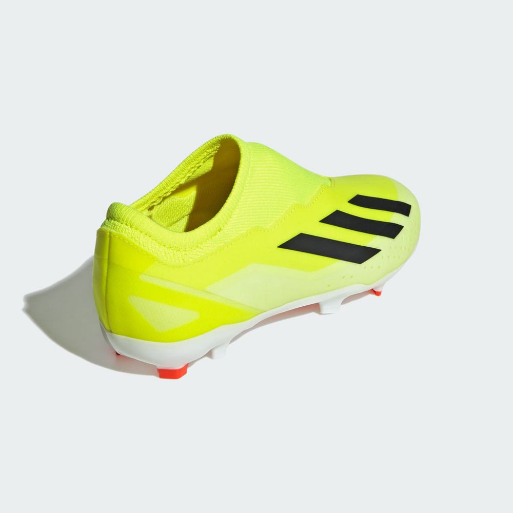 Chaussure de Foot Adidas X Crazyfast League Laceless Firm Ground Jaune Noir Blanche Enfant | IBA-31984208