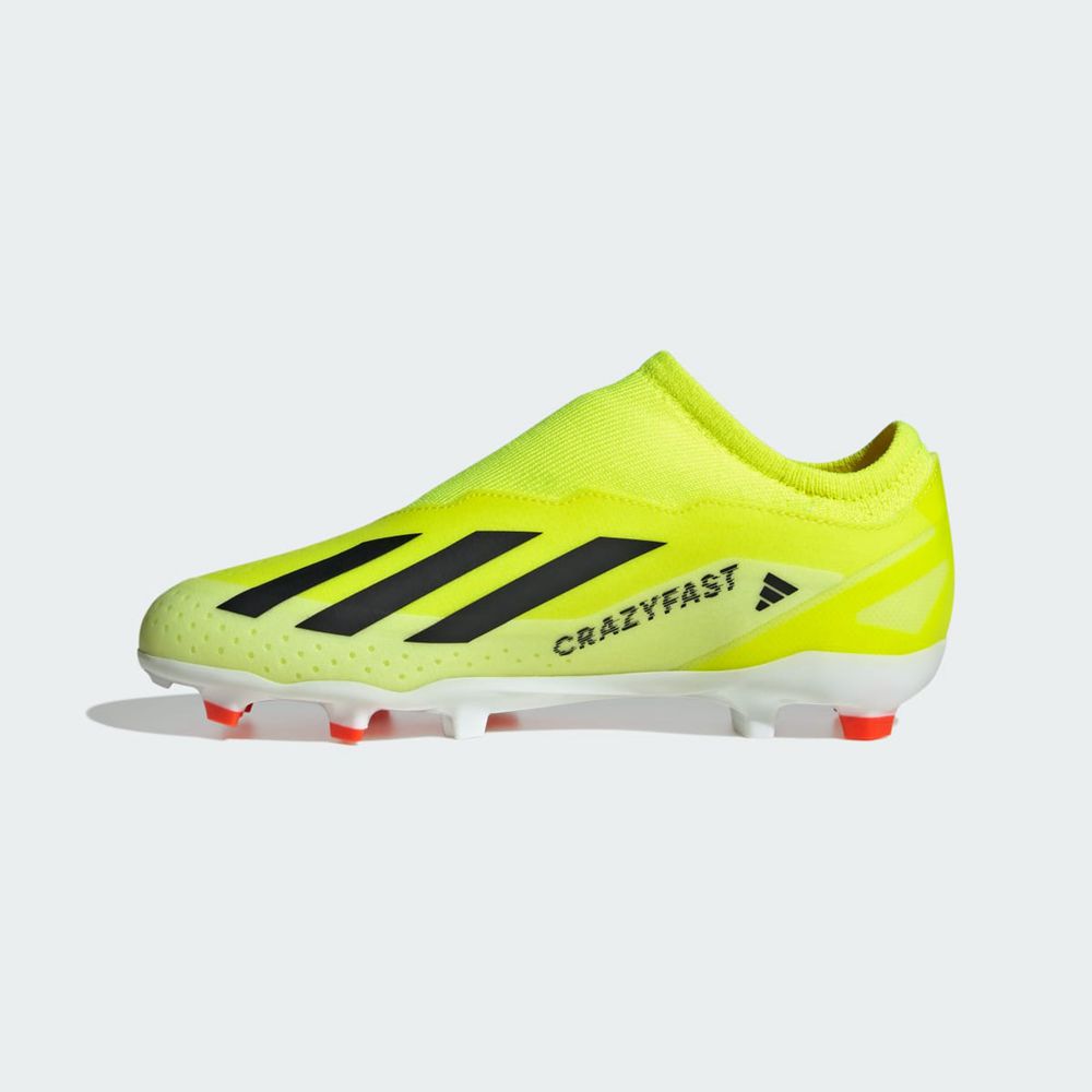 Chaussure de Foot Adidas X Crazyfast League Laceless Firm Ground Jaune Noir Blanche Enfant | IBA-31984208