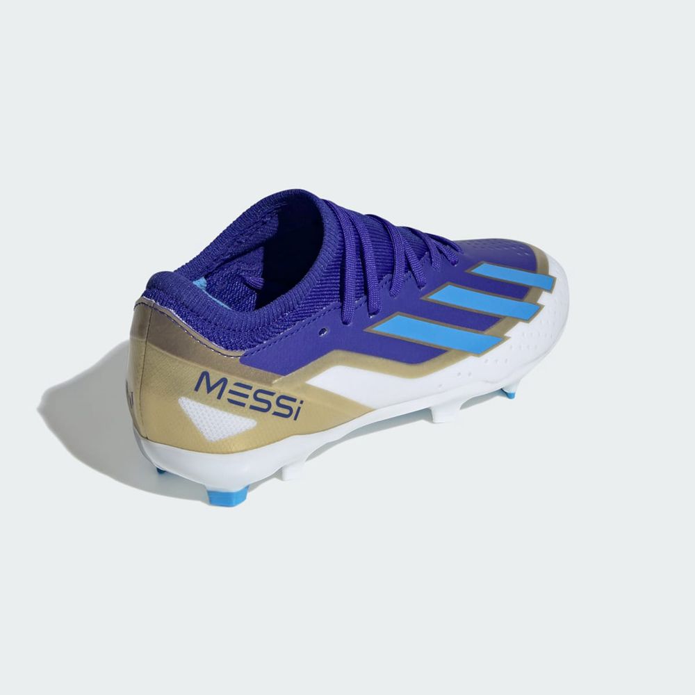 Chaussure de Foot Adidas X Crazyfast Messi League Firm Ground Bleu Blanche Enfant | OMC-38383588