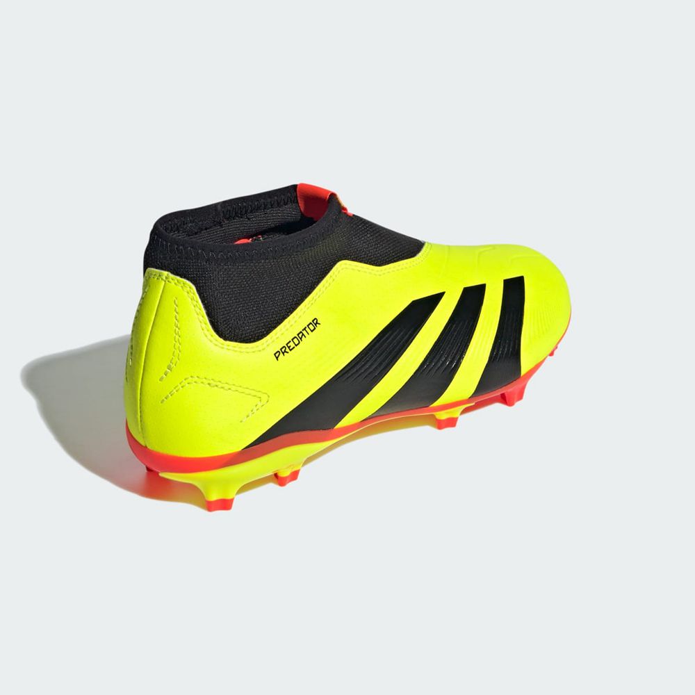 Chaussure de Foot Adidas Predator 24 League Laceless Firm Ground Jaune Noir Rouge Enfant | BRX-69599645