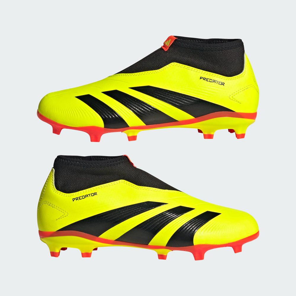 Chaussure de Foot Adidas Predator 24 League Laceless Firm Ground Jaune Noir Rouge Enfant | BRX-69599645