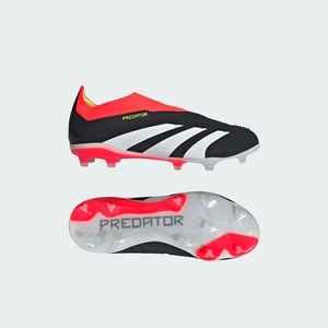 Chaussure de Foot Adidas Predator 24+ Laceless Firm Ground Noir Blanche Rouge Enfant | CFT-80851103