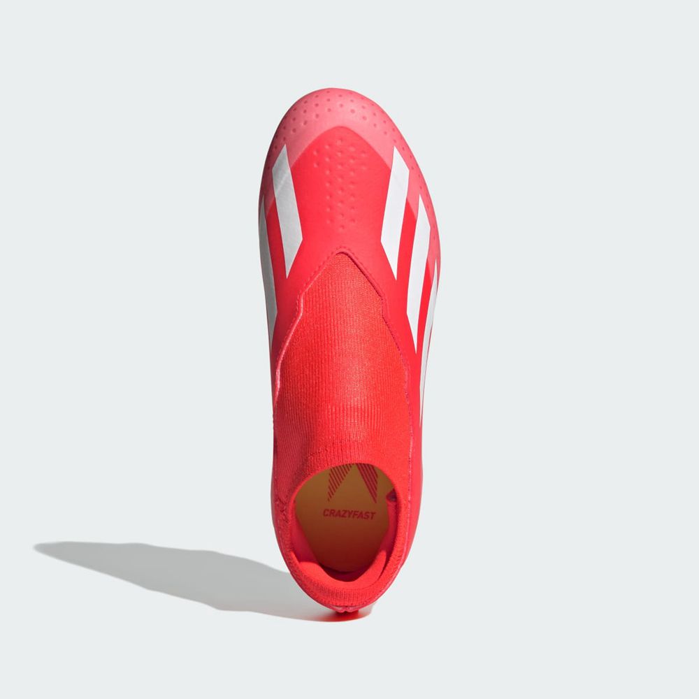 Chaussure de Foot Adidas X Crazyfast League Laceless Firm Ground Rouge Blanche Jaune Enfant | WHU-73729594